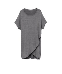 歐美時尚設計素面不規則長板寬Ｔ(ワンピース)