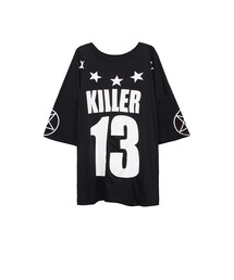 歐美街頭風寬版五芒星數字T(Tシャツ/カットソー)