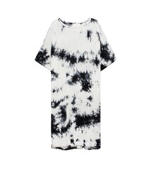 歐美街頭軟棉渲染下擺開叉短袖前短後長連身長洋裝(ワンピース)