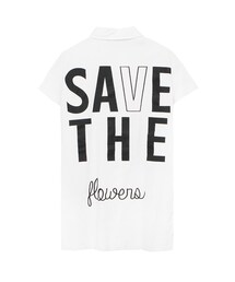 歐美時尚設計背後英文字短袖襯衫(シャツ/ブラウス)