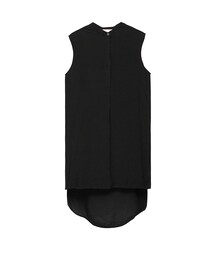 歐美時尚設計前短後常雪紡長上衣襯衫(シャツ/ブラウス)