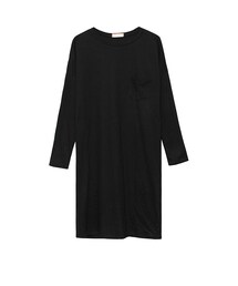 歐美時尚設計素面口袋長板T(Tシャツ/カットソー)