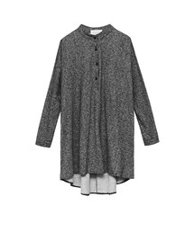 歐美時尚設計前短後常混色針織衫(シャツ/ブラウス)