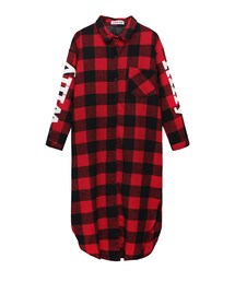 歐美設計格子英文字母長版開岔外套(ピーコート)