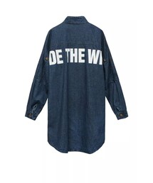 STAR't | 英文印花牛仔襯衫外套(デニムジャケット)