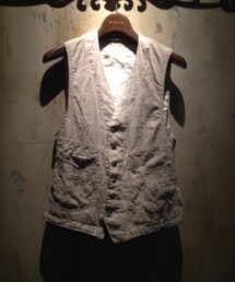 コットンリネンレイルマンベスト(ベスト)