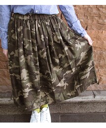 TRAVAIL MANUEL | リネンカモギャザースカート(スカート)