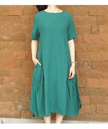 Hands of creation | タックフレアリネンワンピース(ワンピース)