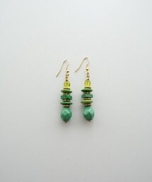 VINTAGE | グリーンビーズピアス(ピアス（両耳用）)