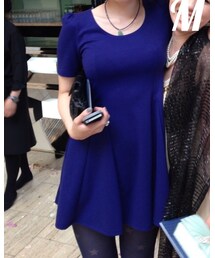 DHOLIC | パフスリ半袖フレアワンピース(ワンピース)