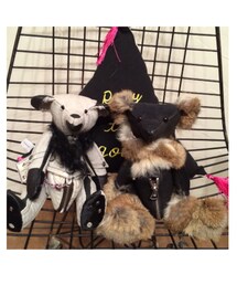 手縫いのレザーテディベア | チクチク手縫いの一点物(おもちゃ)