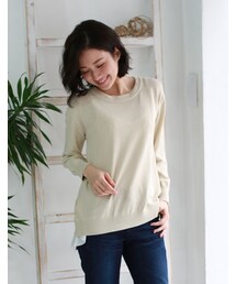 REAL CUBE | biage Made in Japan バックリボン×シフォンニットプルオーバー(ニット/セーター)