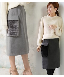 REAL CUBE | REAL CUBE ファーボアポケットスカート(スカート)