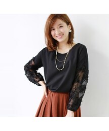 REAL CUBE | REAL CUBE　フラワーレーススリーブブラウス(シャツ/ブラウス)