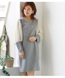 REAL CUBE | REAL CUBE シフォンスリーブワンピース(ワンピース)