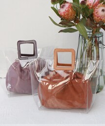 REAL CUBE | REAL CUBE スクエアハンドルクリアバッグ (トートバッグ)