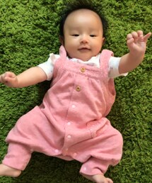 no brand | 肩紐のところが密かにドット(ロンパース)