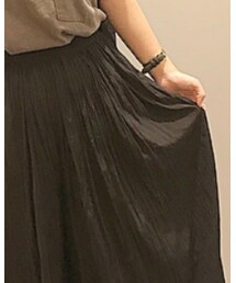 UNIQLO | ワッシャーサテンスカートパンツ 09 BLACK(パンツ)