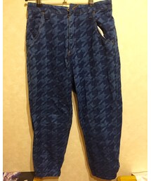 l'atelier du savon | 千鳥柄サルエルデニム(デニムパンツ)