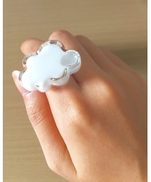 インポート(フランス） | 液体入り、ガラスでできた雲リング(リング)