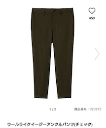 GU | ウールライクイージーアンクルパンツ（チェック）(パンツ)