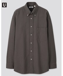 UNIQLO | オックスフォードワイドフィットストライプシャツ（長袖）(シャツ/ブラウス)