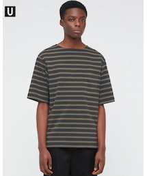 UNIQLO | ボーダーボートネックT（半袖）(Tシャツ/カットソー)