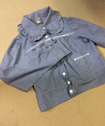 古着 ギンガムチェック フリルシャツ(シャツ/ブラウス)