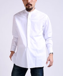 FREAK'S STORE | 【15SS新作】 BANDCOLLAR HALF PLAKET　SHIRTS(シャツ/ブラウス)