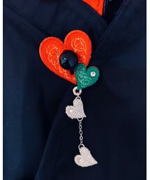 Handmade | ❤️友達からの🎂🎁ボタンアクセサリー❤️(ブローチ/コサージュ)