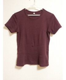 UNIQLO | えんじ色無地半袖Tシャツ(トップス)