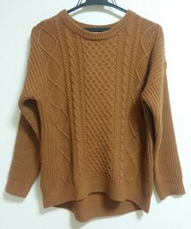 しまむら | キャメル色ケーブル編みニット(ニット/セーター)