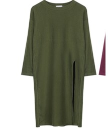 super color | 簡約磨毛開岔上衣(ワンピース/ドレス)