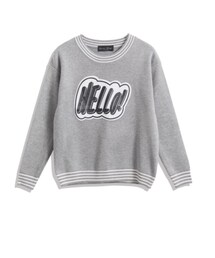 QUEEN SHOP | HELLO!字母條紋滾邊上衣(Tシャツ/カットソー)