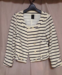 ESTNATION | ボーダージャケット(ノーカラージャケット)