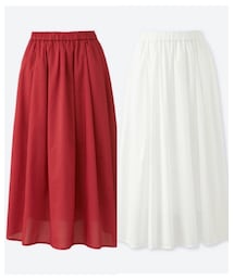 UNIQLO | ハイウエストコットンローンボリュームスカート(スカート)