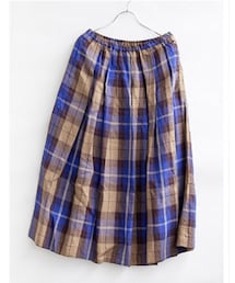 blue willow | リネンチェックタックフレアスカート(スカート)