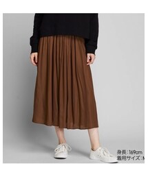 UNIQLO | ギャザーロングスカート （丈短め76～80cm）(スカート)