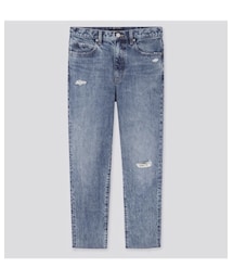 UNIQLO | スラウチテーパードアンクルジーンズ（ダメージ・丈標準64cm）(デニムパンツ)