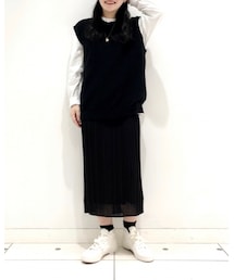 UNIQLO | シフォンプリーツナロースカート(丈標準76〜80cm)(スカート)