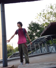 WEGO | ボルドーグラデーションポロ(ポロシャツ)