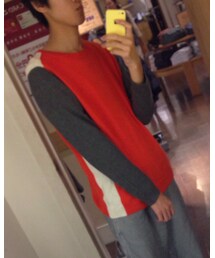 GAP | オレンジ×グレー×白(レディース)(ニット/セーター)