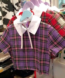 BUBBLES | 襟付きチェックトップス(シャツ/ブラウス)