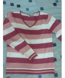 紅白相間毛衣(ニット/セーター)