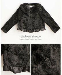 Catherine Cottage | 裾フリルフェイクファーボレロコート(その他アウター)