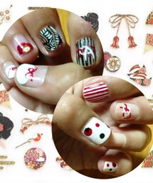 ダイソー | セルフネイルです。和装仕様にしてみました♡(ハンドケア/ハンドクリーム)