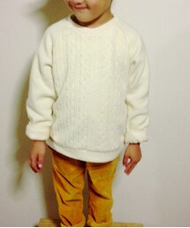 西松屋 | フリース生地に、ケーブルニット模様♡(人*´∀｀)
不思議なアイテムです♡(´◡`๑) (その他トップス)