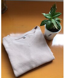 UNIQLO | ワッフルVネックT（長袖）(Tシャツ/カットソー)