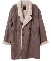 w closet | フェイクムートンドロップショルダーダブルコート(ムートンコート)