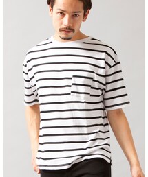 BEAUTY&YOUTH UNITED ARROWS | BY ボーダー ワイド クルーネック ビック カットソー(Tシャツ/カットソー)